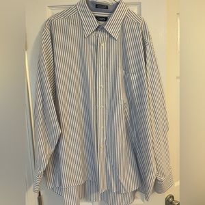 Chaps Blue & White Stripes Button Down